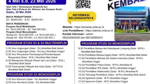 Pengumuman Pendaftaran Penerimaan Mahasiswa Baru Program Studi Doktor (S3) Gelombang II Tahun Akademik 2026/2027